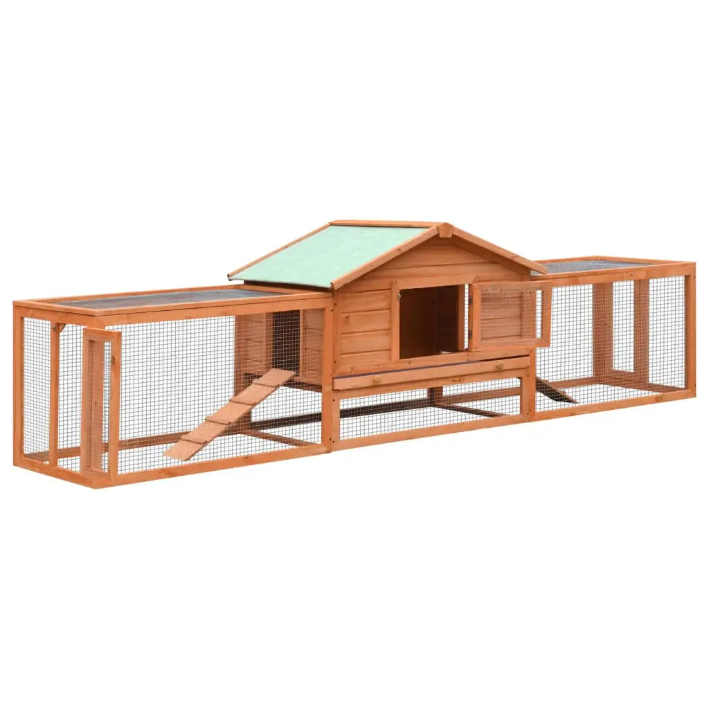 vidaXL Solid Pine & Fir Wood Rabbit Hutch Wooden Rabbit House Multi Colors vidaXL