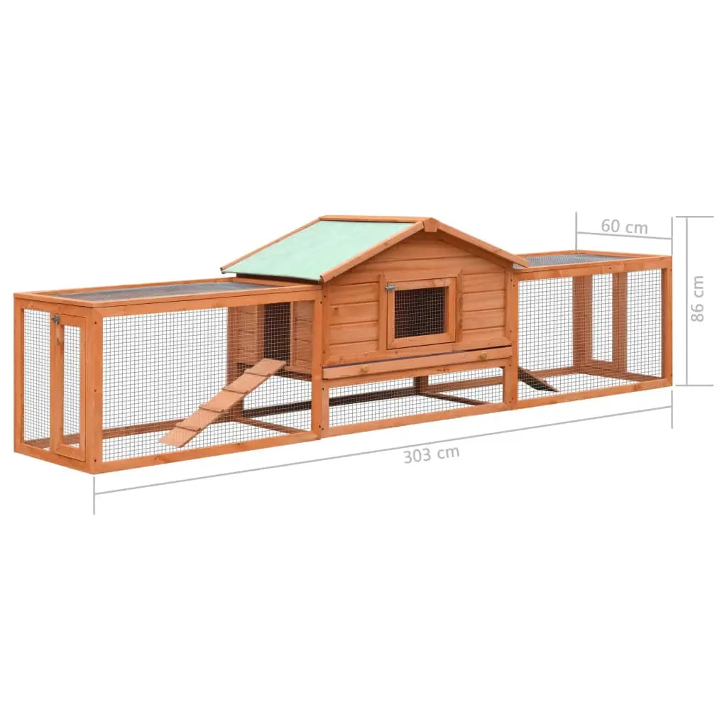 vidaXL Solid Pine & Fir Wood Rabbit Hutch Wooden Rabbit House Multi Colors vidaXL