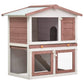 vidaXL Solid Pinewood Outdoor Rabbit Hutch 3-Door Bunny Pet House Multi Colors vidaXL