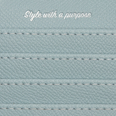 Light Blue Coin & Card Holder | Vegan Leather-3
