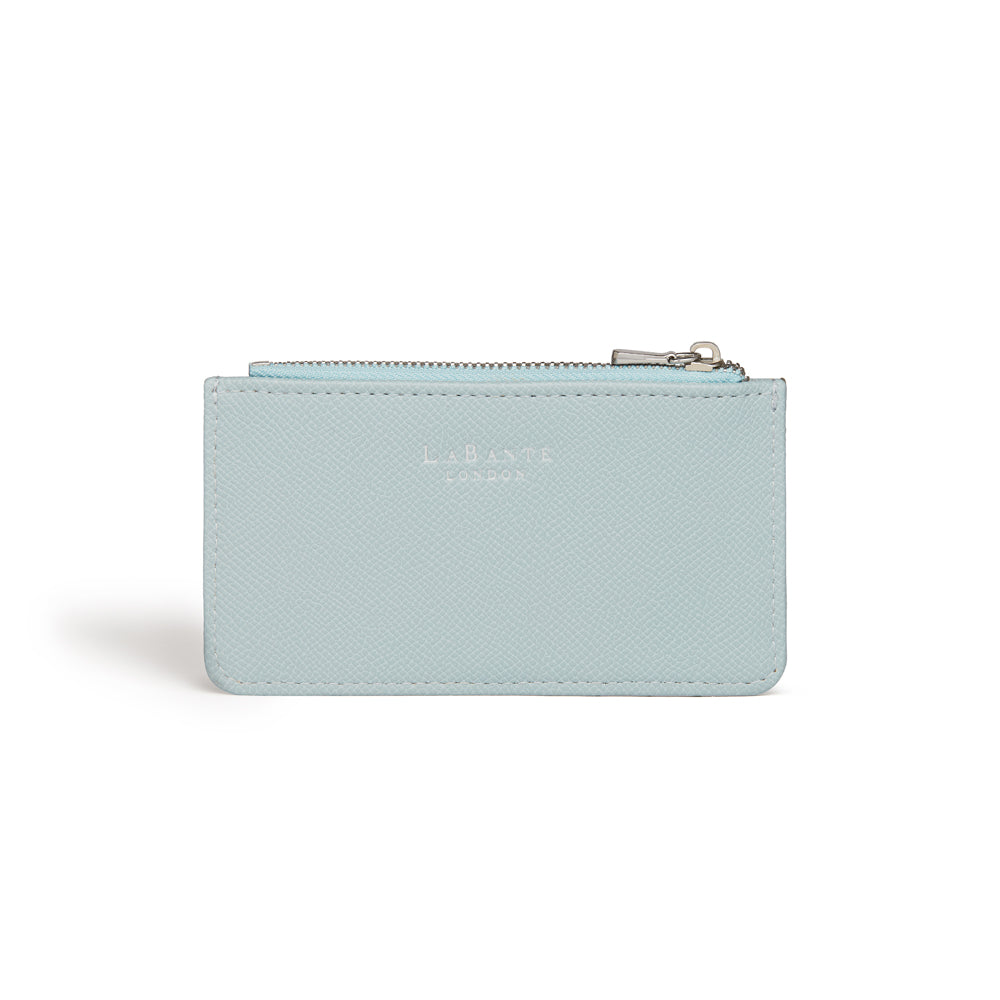 Light Blue Coin & Card Holder | Vegan Leather-0