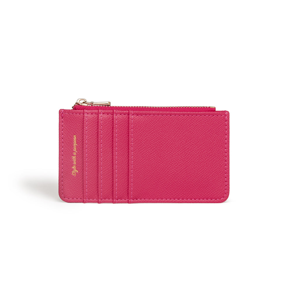 Pink Hot Coin & Card Holder | Vegan Leather-1