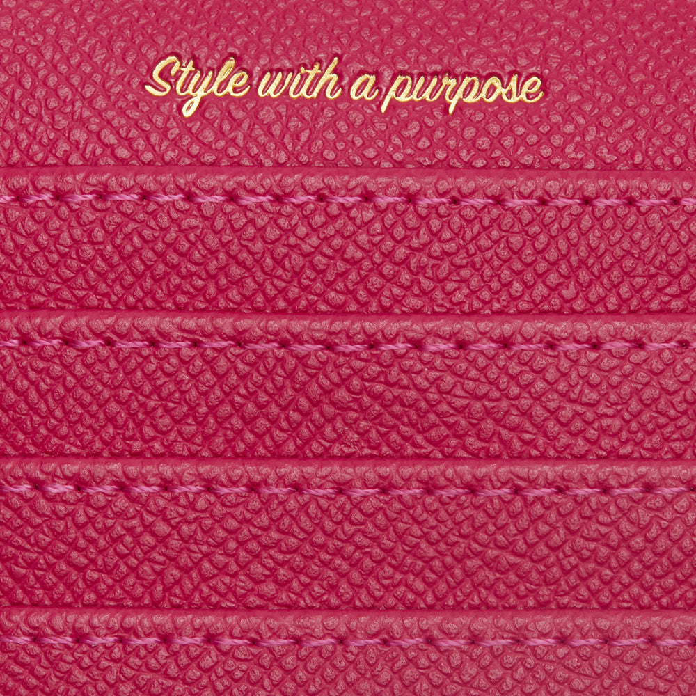 Pink Hot Coin & Card Holder | Vegan Leather-3
