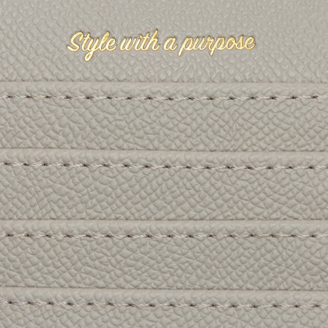 Grey Coin & Card Holder | Vegan Leather-3